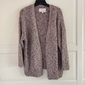 Brochu Walker Marled Pink Gray Open-Front Cardigan